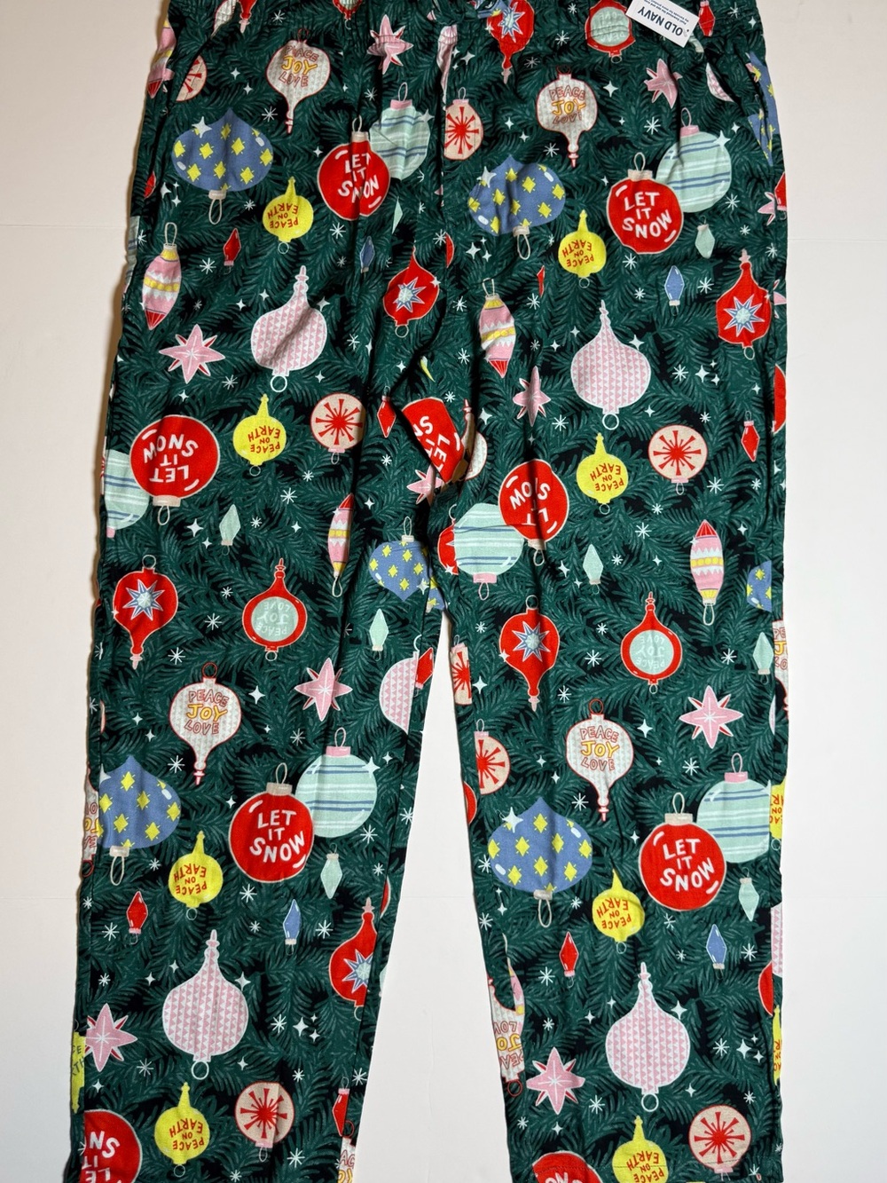NWT Old Navy Holiday Tree/Ornament Pajama Lounge Pants Men’s 3XL Cotton Flannel